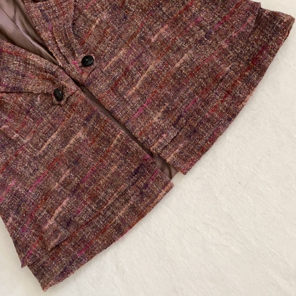 Classiques Entier | 3/4 Sleeve Cotton Wool Alpaca Blend Tweed Open Jacket (L) - Picture 6 of 16